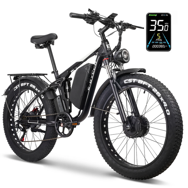EBYCCO EB7PRO | Electric Bike (E-Bike) | 2000W • 52V 23Ah • 37 MPH • 26×4.0 Fat Tyres | Sold by Rydiqo®