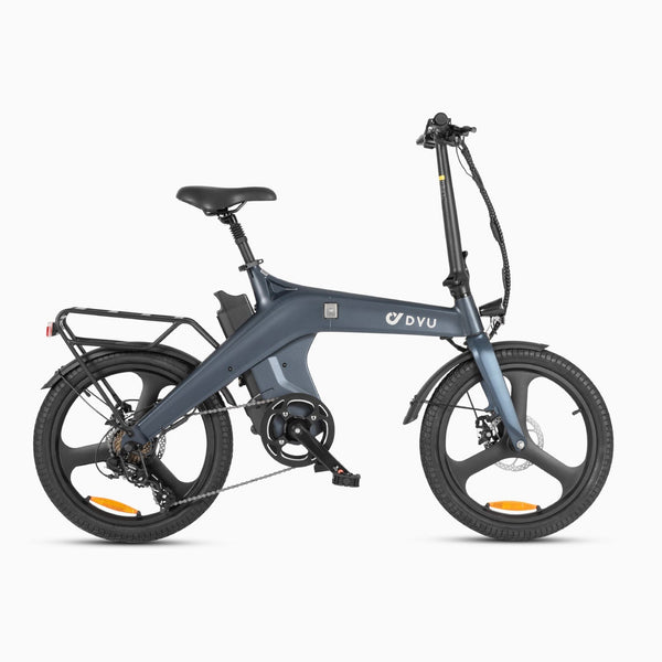 DYU T1 20" Folding Electric Bike | 250W | 36V 10Ah | Torque Sensor | Steel Grey
