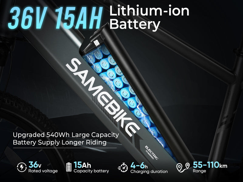 SAMEBIKE RS-A01 Men 1.0 | Electric Bike (E-Bike) | 500W • 36V 15Ah Battery • 22 MPH • 27.5×2.125 Tyres | Sold by Rydiqo®