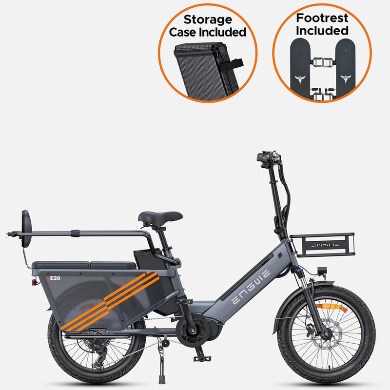 ENGWE LE20 | Electric Bike (E-Bike) | 750W • 48V 19.2Ah • 20 MPH • Cargo Frame | Sold by Rydiqo®