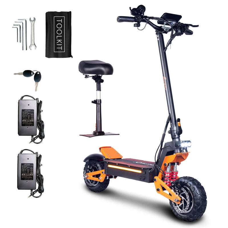 Toursor X5 | Electric Scooter (E-Scooter) | 6000W • 60V 40Ah • 50 MPH • 11×4.0 Off-Road Tyres | Sold by Rydiqo®