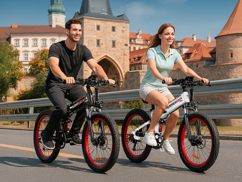 SAMEBIKE LO26 Plus | Electric Bike (E-Bike) | 1000W • 48V 15Ah Battery • 28 MPH • 26×3.0 Tyres | Sold by Rydiqo®
