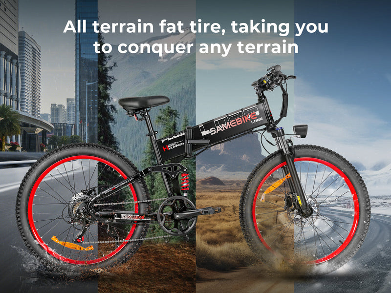 SAMEBIKE LO26 Plus | Electric Bike (E-Bike) | 1000W • 48V 15Ah Battery • 28 MPH • 26×3.0 Tyres | Sold by Rydiqo®