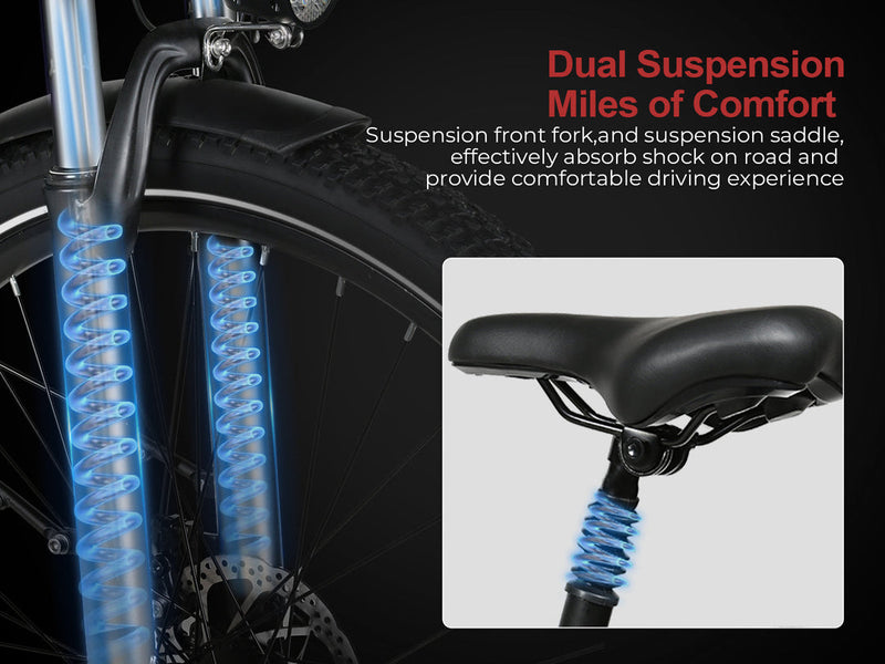 SAMEBIKE RS-A01 Pro-T | Electric Bike (E-Bike) | 500W • 36V 15Ah Battery • 22 MPH • 26×2.125 Tyres | Sold by Rydiqo®