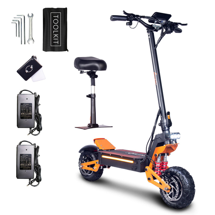 Toursor X5 | Electric Scooter (E-Scooter) | 6000W • 60V 40Ah • 50 MPH • 11×4.0 Off-Road Tyres | Sold by Rydiqo®