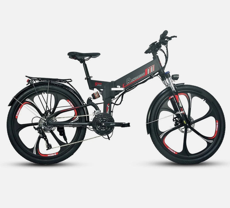 RANDRIDE 750W Ebike 26" Foldable Electric Bike 17AH Folding E Bikes for Adults