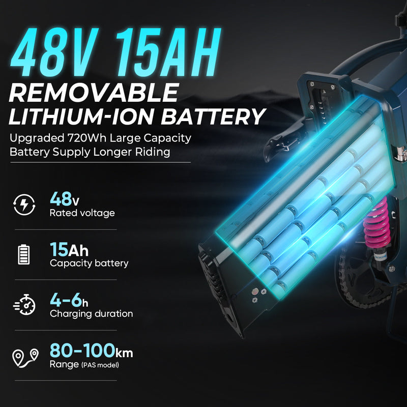 SAMEBIKE RS-A02 Pro | Electric Bike (E-Bike) | 250W • 48V 15Ah Battery • 15.5 MPH • 20×4.0 Tyres | Sold by Rydiqo®