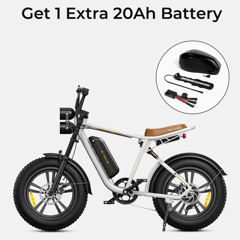 ENGWE M20 | Electric Bike (E-Bike) | 750W • 48V 13Ah • 28 MPH • 20×4.0 Fat Tyres | Sold by Rydiqo®