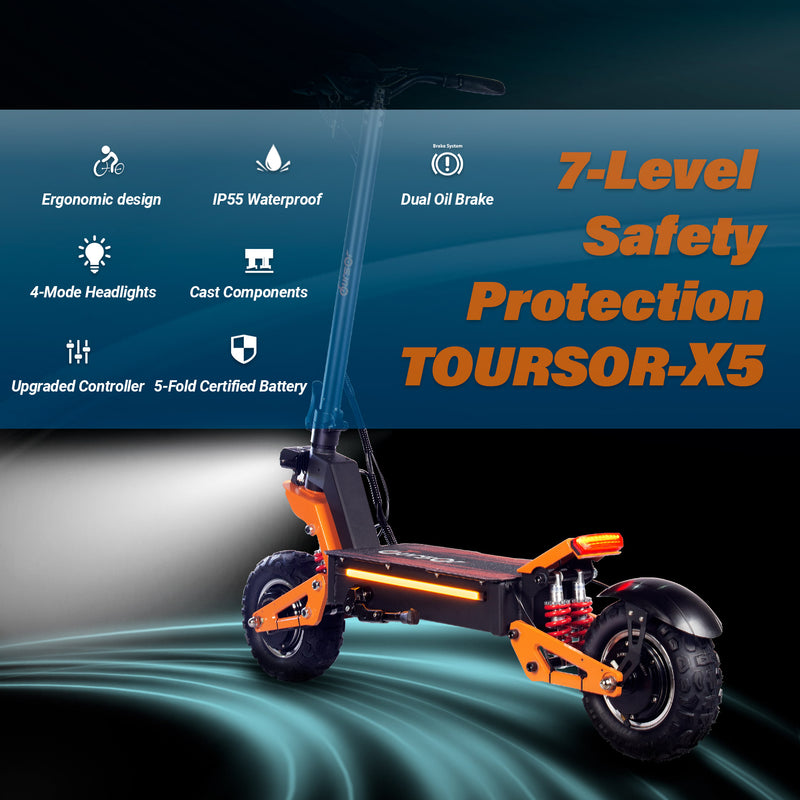 Quickwheel X5 6000W | Electric Scooter (E-Scooter) | 6000W • 60V 38Ah • 53 MPH • 11” Off-Road Tyres | Sold by Rydiqo®