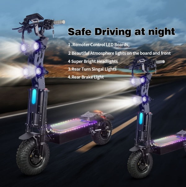 Quickwheel VIPER 10000W | Electric Scooter (E-Scooter) | 10000W • 72V 40Ah • 68 MPH • 13” Road Tyres | Sold by Rydiqo®