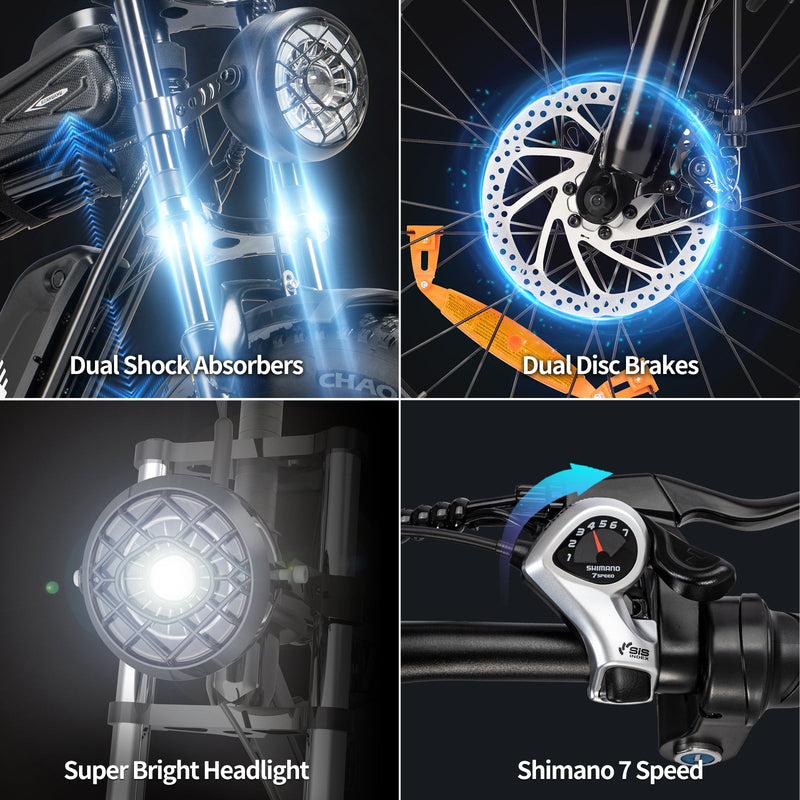 YVY C20 Lite | Electric Bike (E-Bike) | 1200W • 48V 15Ah • 30 MPH • 20×4.0 Fat Tyres | Sold by Rydiqo®