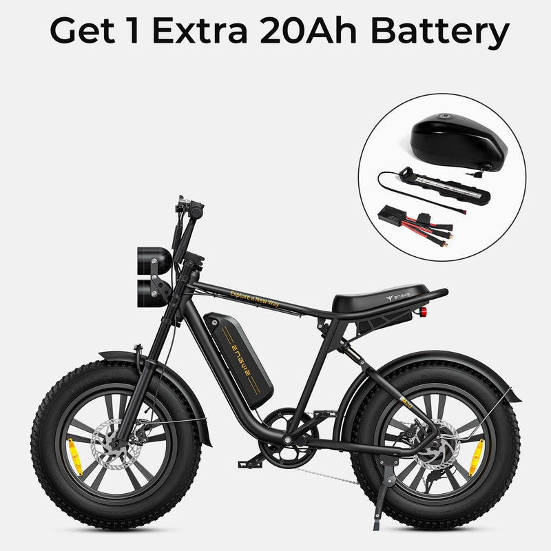 ENGWE M20 | Electric Bike (E-Bike) | 750W • 48V 13Ah • 28 MPH • 20×4.0 Fat Tyres | Sold by Rydiqo®