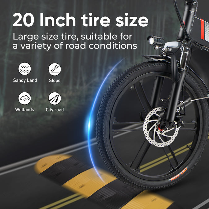 SAMEBIKE 20LVXD30-II | Electric Bike (E-Bike) | 350W • 48V 10Ah Battery • 16 MPH • 20×1.95 Tyres | Sold by Rydiqo®
