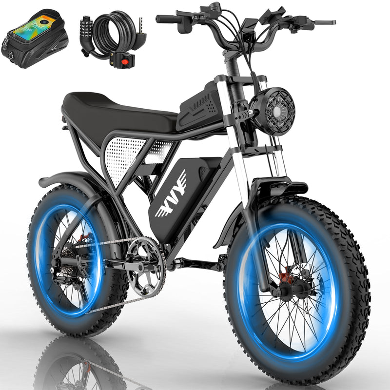 YVY C20 | Electric Bike (E-Bike) | 1500W • 48V 20Ah • 33 MPH • 20×4.0 Fat Tyres | Sold by Rydiqo®