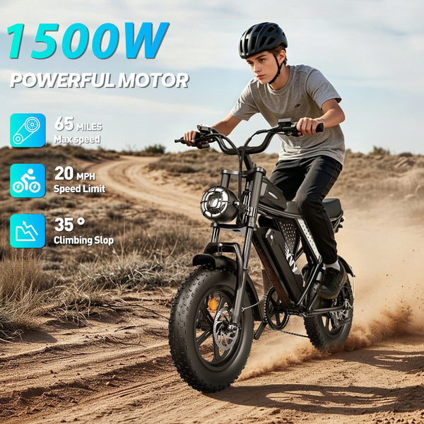YVY C16 | Electric Bike (E-Bike) | 1500W • 48V 20Ah • 33 MPH • 16×4.0 Fat Tyres | Sold by Rydiqo®
