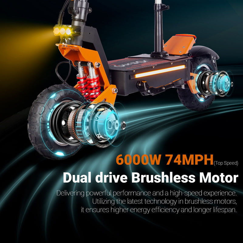 Quickwheel X5 6000W | Electric Scooter (E-Scooter) | 6000W • 60V 38Ah • 53 MPH • 11” Off-Road Tyres | Sold by Rydiqo®