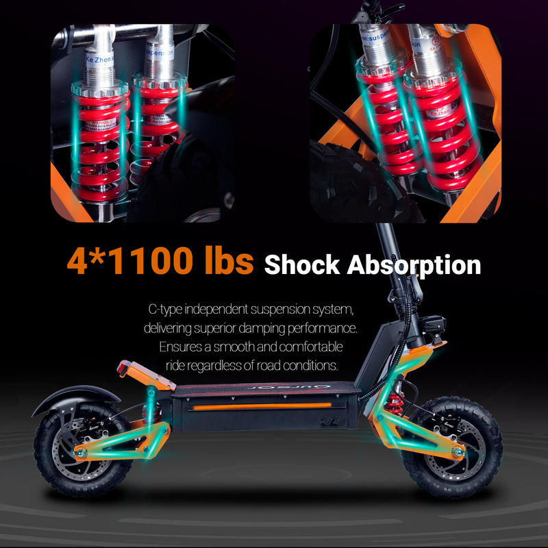 Quickwheel X5 6000W | Electric Scooter (E-Scooter) | 6000W • 60V 38Ah • 53 MPH • 11” Off-Road Tyres | Sold by Rydiqo®