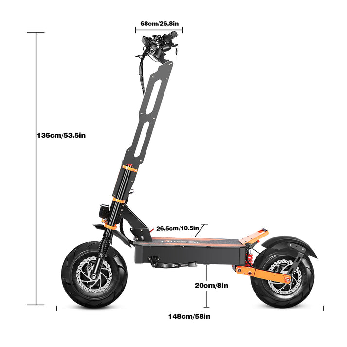 Toursor X8 Pro | Electric Scooter (E-Scooter) | 8000W • 60V 38.8Ah • 65 MPH • 11” Road Tyres | Sold by Rydiqo®