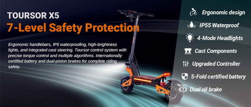 Quickwheel X5 6000W | Electric Scooter (E-Scooter) | 6000W • 60V 38Ah • 53 MPH • 11” Off-Road Tyres | Sold by Rydiqo®
