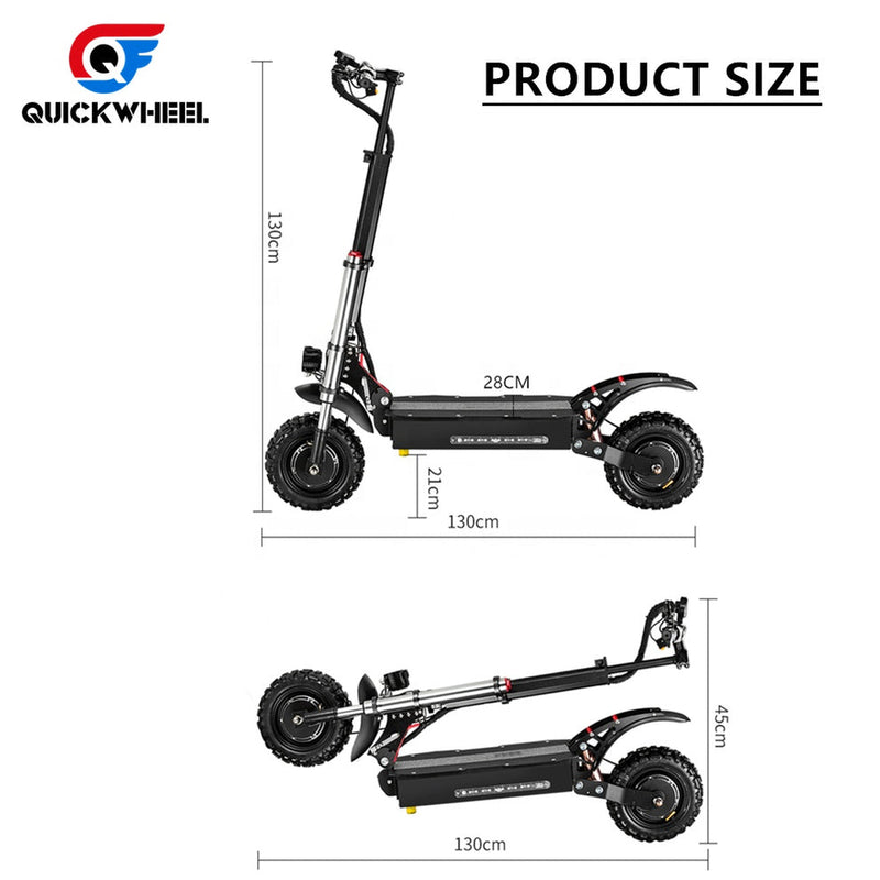 Quickwheel Explorer 6000W | Electric Scooter (E-Scooter) | 6000W • 60V 40Ah • 53 MPH • 11” Off-Road Tyres | Sold by Rydiqo®