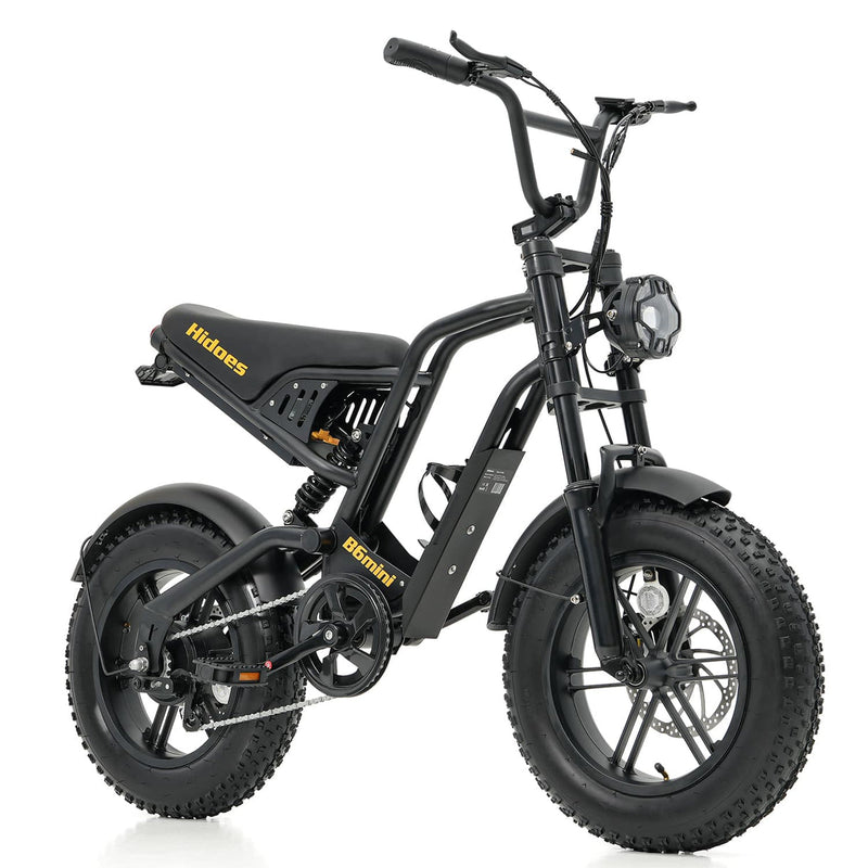 Hidoes B6 Mini | Electric Bike (E-Bike) | 500W • 48V 10.4Ah • 21 MPH • 16×4.0 Fat Tyres | Sold by Rydiqo®