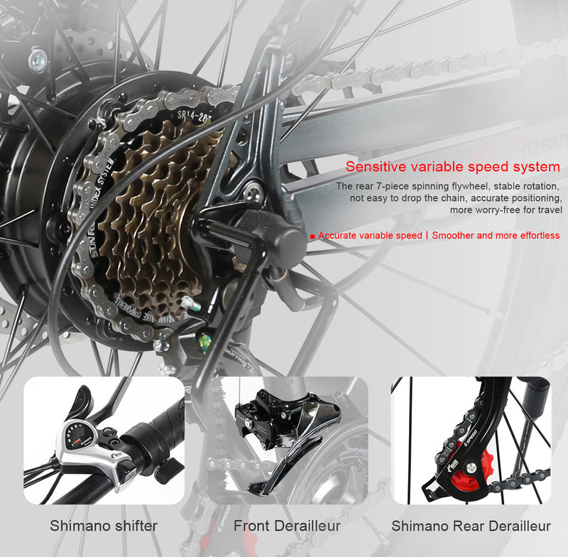 SAMEBIKE SY26-II | Electric Bike (E-Bike) | 500W • 36V 13Ah Battery • 22 MPH • 26×2.125 Tyres | Sold by Rydiqo®