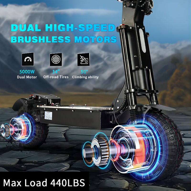 Toursor X14 Pro | Electric Scooter (E-Scooter) | Dual 5000W • 72V 40Ah Samsung Battery • 62 MPH • 13” Off-Road Tyres | Sold by Rydiqo®
