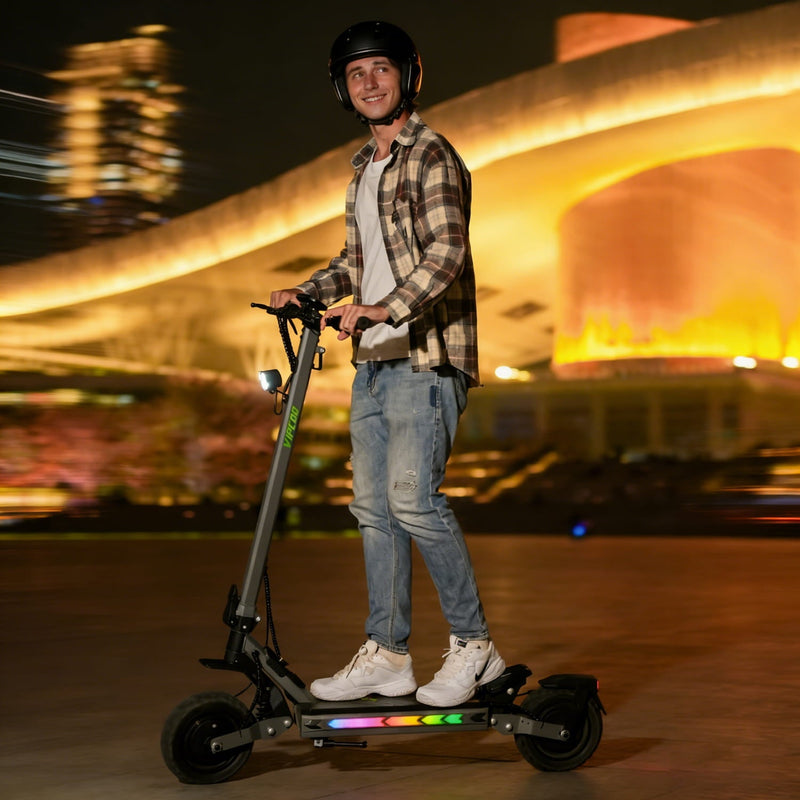 Rider on VIPCOO VS2 Pro at night