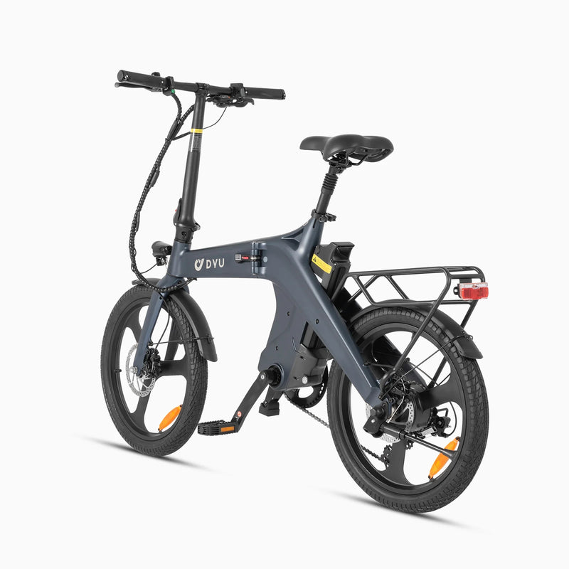 DYU T1 20" Folding Electric Bike | 250W | 36V 10Ah | Torque Sensor | Steel Grey