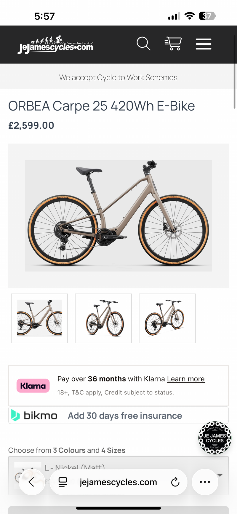 BRAND NEW Orbea Carpe 25 420WH 2027 E-Bike