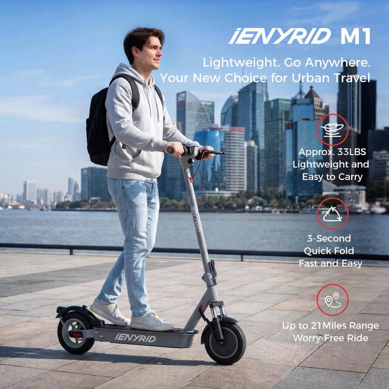 iENYRID M1 | Electric Scooter | 500W • 36V 12.5Ah • 22 MPH • 10” Tyres | Sold by Rydiqo®