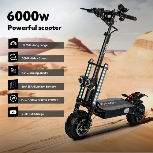 Toursor E5B | Electric Scooter (E-Scooter) | 6000W • 60V 40Ah • 53 MPH • 11” City Road Tyres | Sold by Rydiqo®