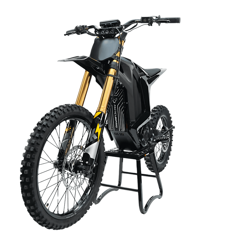 Arctic Leopard XE Pro S | Electric Dirt Bike | 20kW • 72V 55Ah Battery • 62 MPH • 19”/16” Off-Road Wheels | Sold by Rydiqo®