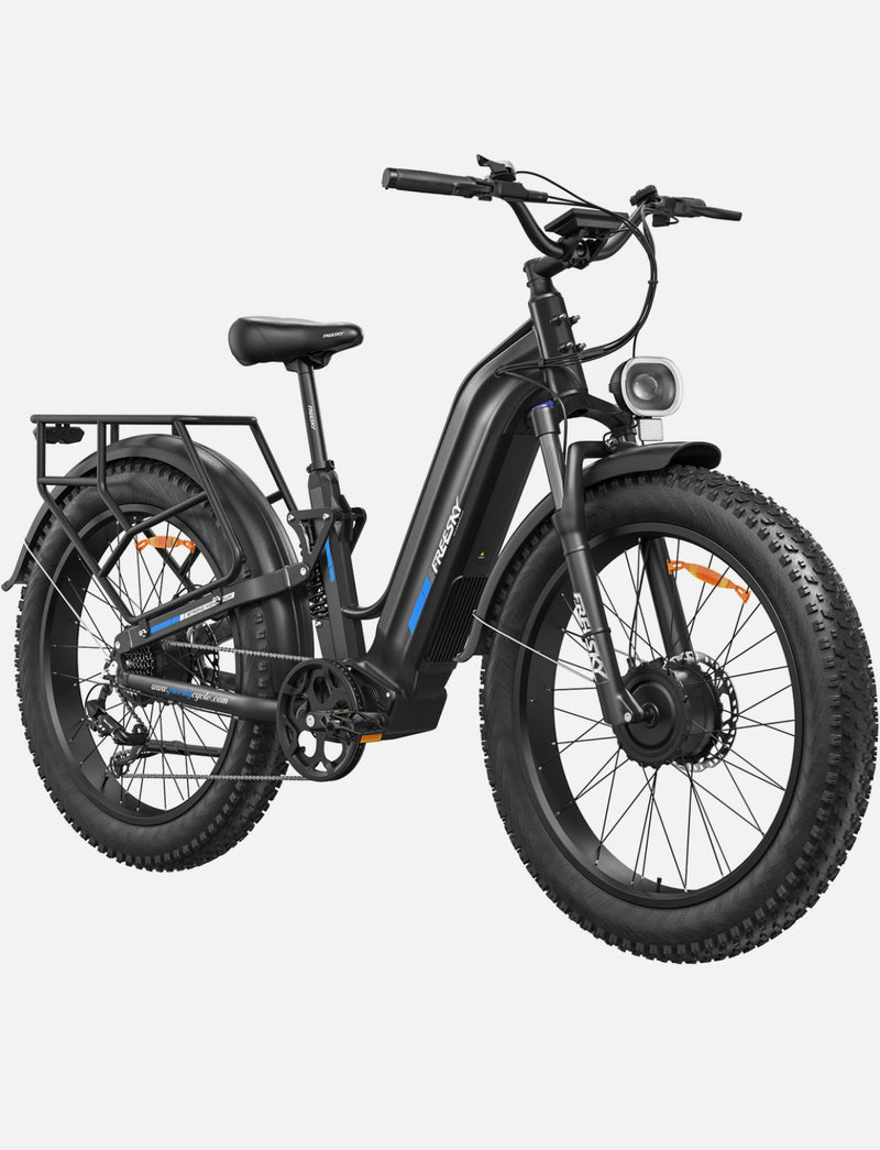 Dual Motor 3500W 200NM Electric Bike for Adults,105Miles Full Suspension 26*4